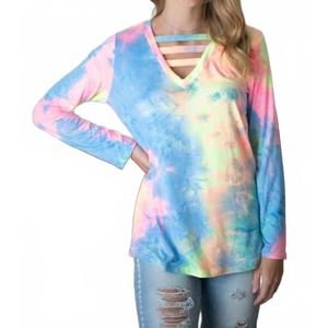 NEW SHIRLEY STONE tie dye strappy top in multi